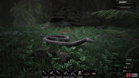 You&rsquo;ll find the snake roaming around the cliff edge near the shore here.