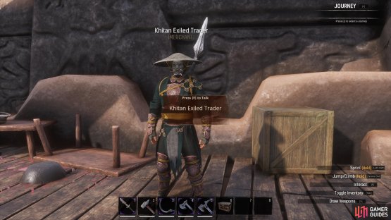 You can speak with the Khitan Exiled Traders to obtain an Ophidian Magi&rsquo;s Cache.