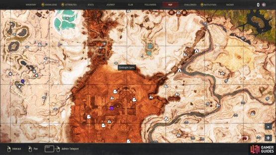 The location of Godsight Spire, just north of The Unnamed City.