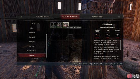 Look for the Orb of Nergal in the Special tab of crafting stations once you&rsquo;ve learnt it.