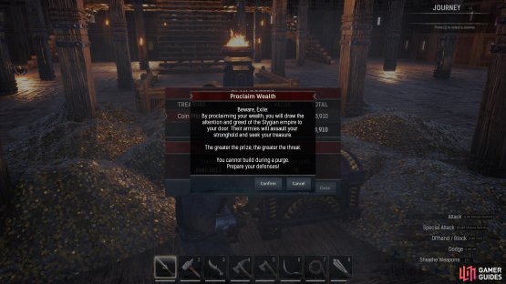When you&rsquo;re ready to face a purge, proclaim your wealth using the clan coffer.