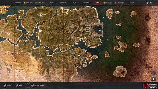 The location of the Reptilian Monstrosity world boss on the island known as Dagon&rsquo;s Claw.