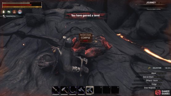 Look for Rocknose enemies with red on their skin, which yield the most amount of Goldstone.