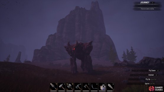 Look for the Rockslide boss at the base of the mountain range here.