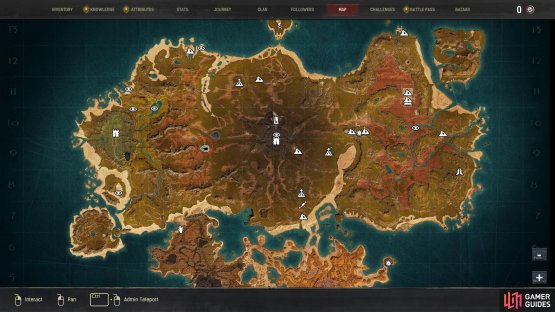 The precise location of the Rockslide boss at the base of The Claws mountain range.
