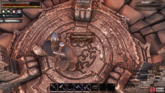 Hover over the dungeon platform until you see this message pop up, allowing you to enter.
