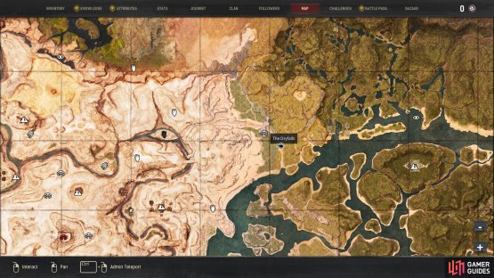 The location of the White Tiger at The Dryfalls.