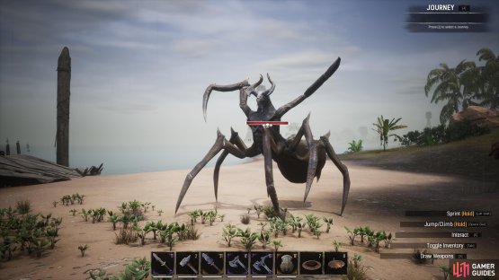 The Demon Spider on the island near the Wreck of the Martyr.