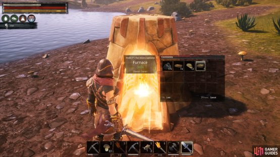 Place the bricks and stone consolidant in a furnace