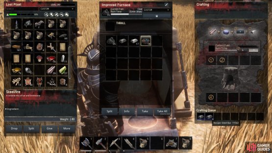 Subsequently creating Steel Bars using the previously made Iron and combining with Steelfire