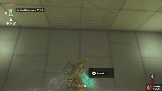 Position yourself beneath the ledge