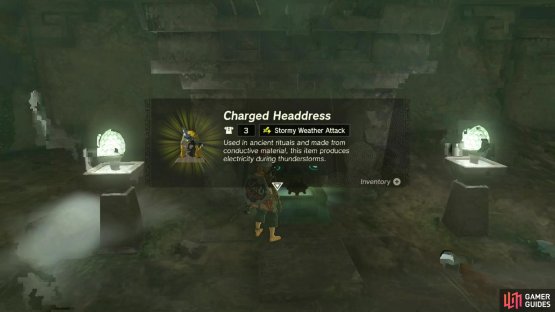 to find the Charged Headdress.