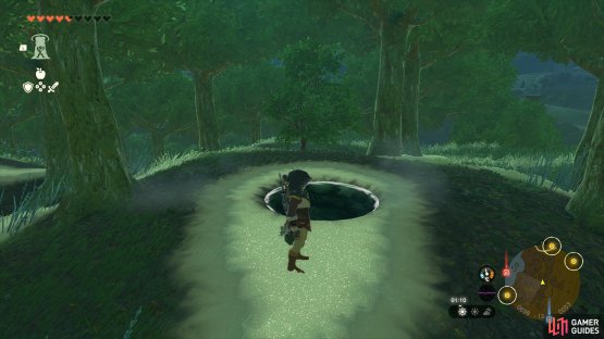 to find the tear at the top right of the geoglyph.