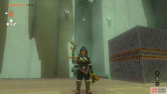 then place it across the gap to allow the chest to fall on it.