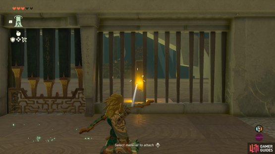 Shoot the light pillar in the other room