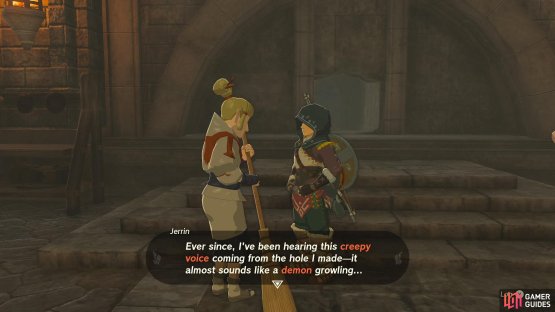 Jerrin being worried about a potential demon in the hole