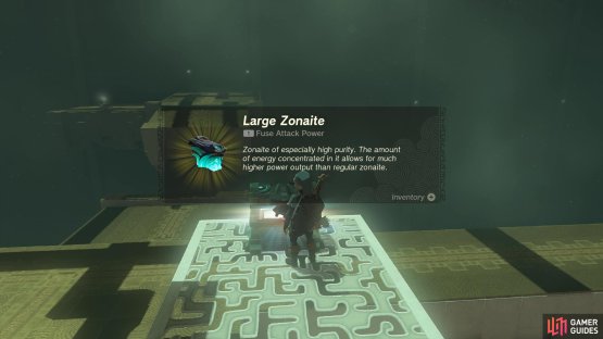 the chest contains a Large Zonaite. 
