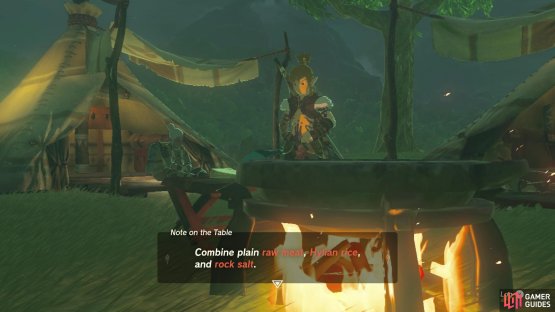 Read the recipe near the cooking pot