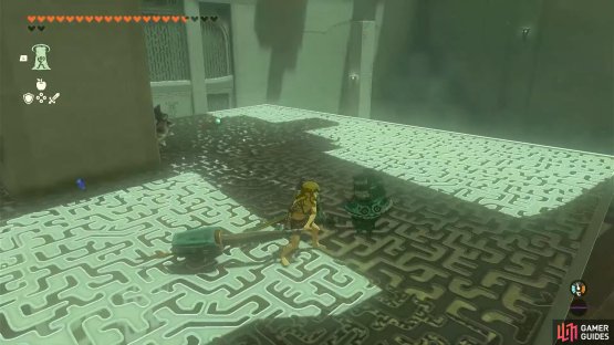 Picking up the !Hearty Elixir from the chest