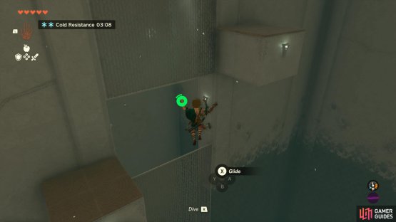 then paraglide over to the gap in the wall to reach the end of the shrine. 
