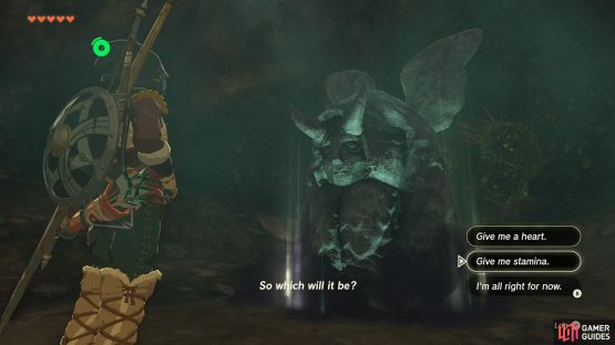 Respec options at the horned statue