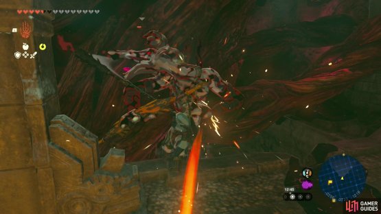 then soar across the cavern to reach the Silver Moblin.