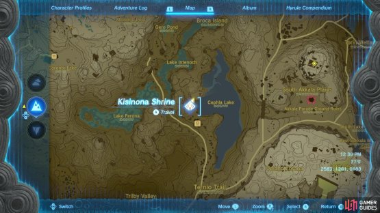 The !Kisinona Shrine is right next to where you need to go