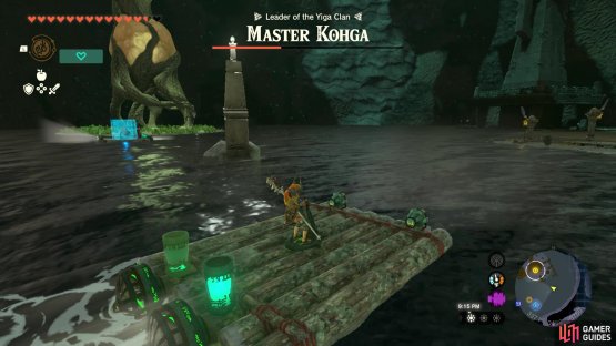 Kohga will erect a barrier around himself, once you get him to half health.