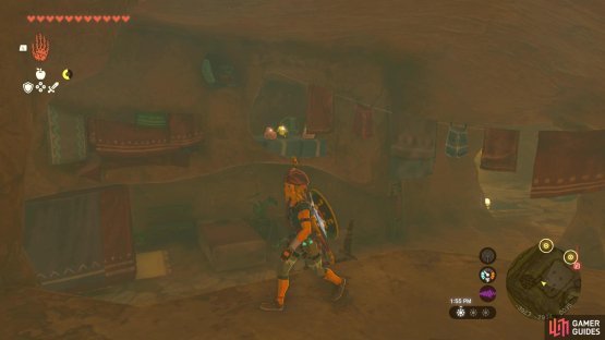 Look on this shelf in the bedroom to find the orb