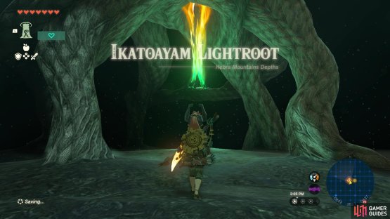 Use !Ascend to get on top of the labyrinth to find the Lightroot