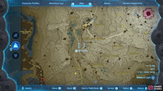 Follow the paths north from there to eventually reach the city.