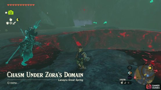 The chasm found inside that secret cave will take you straight to the Lanayru Mine.