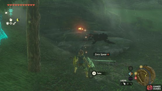 who should drop the Zora Spear upon defeat.