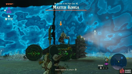 Using a bow and arrow to hit Master Kohga
