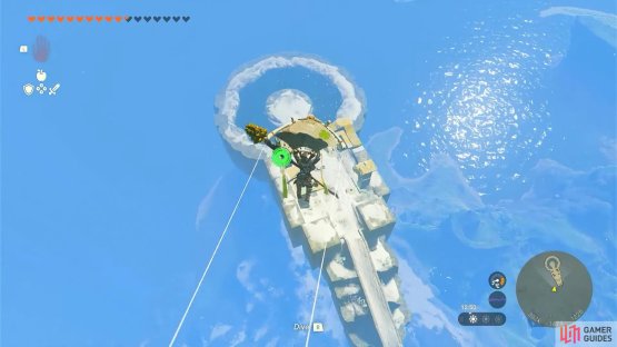 Landing on the South Lanaryu Sky Archipelago after launching from the tower