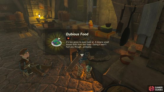 Be sure to save any Dubious Food or Hard-rock Food and bring it to Moza.