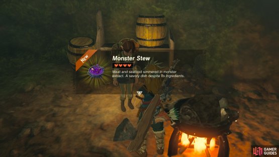 Moza will be able to transform any failed dish into Monster Stew in exchange for 10 rupees.