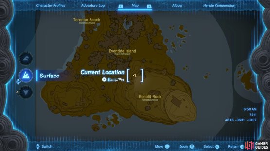 You can check the surface map for this location when you&rsquo;re in the depths, which is where Ni-iraram lightroot is.
