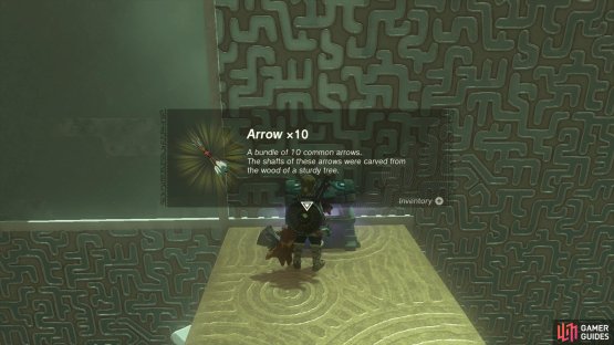 to reach a chest containing 10x Arrows.