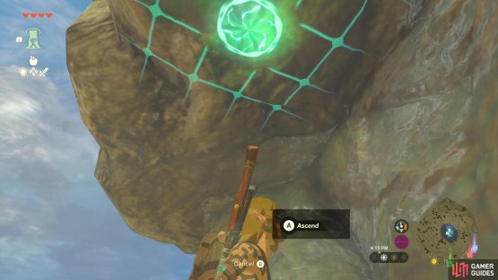 then use Ascend to tunnel through the rock to reach the tower.