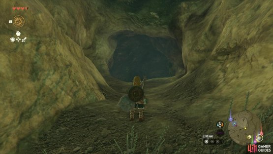 Approach from the east to find a chute leading into the depths.