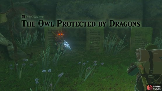 Examine the left-most monolith to receive this side adventure.