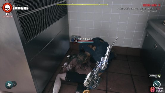 Kill Malloy in the kitchen to loot his keys.