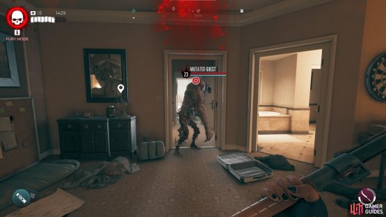 You can find the !Mutated Guest in several locations around the hotel&rsquo;s top floor.
