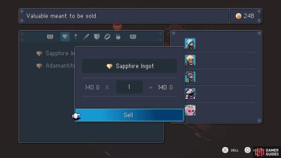 The Gems category exists purely to sell to merchants.
