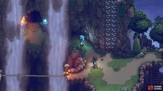 You can see the doorway with the orange and blue lights on the Mountain Trail.