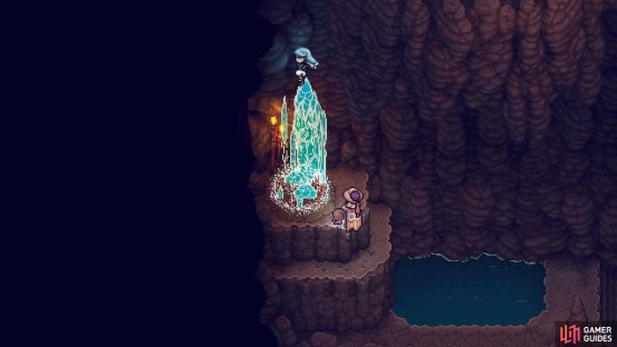 Use the geysers at the bottom to get back up to the chest.