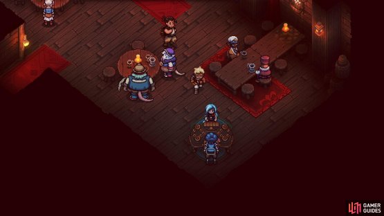 The NPC at the southern end of the tavern is where you play the minigame.