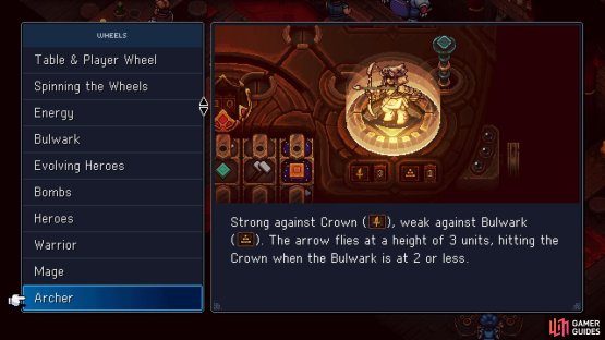 The Archer is weak against the Bulwark, but can shoot above it at a certain height.
