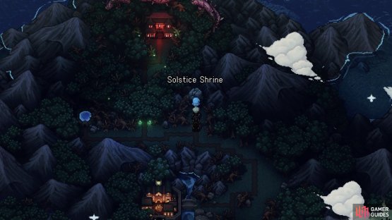 The Solstice Shrine will be right next to the Cursed Woods dungeon.